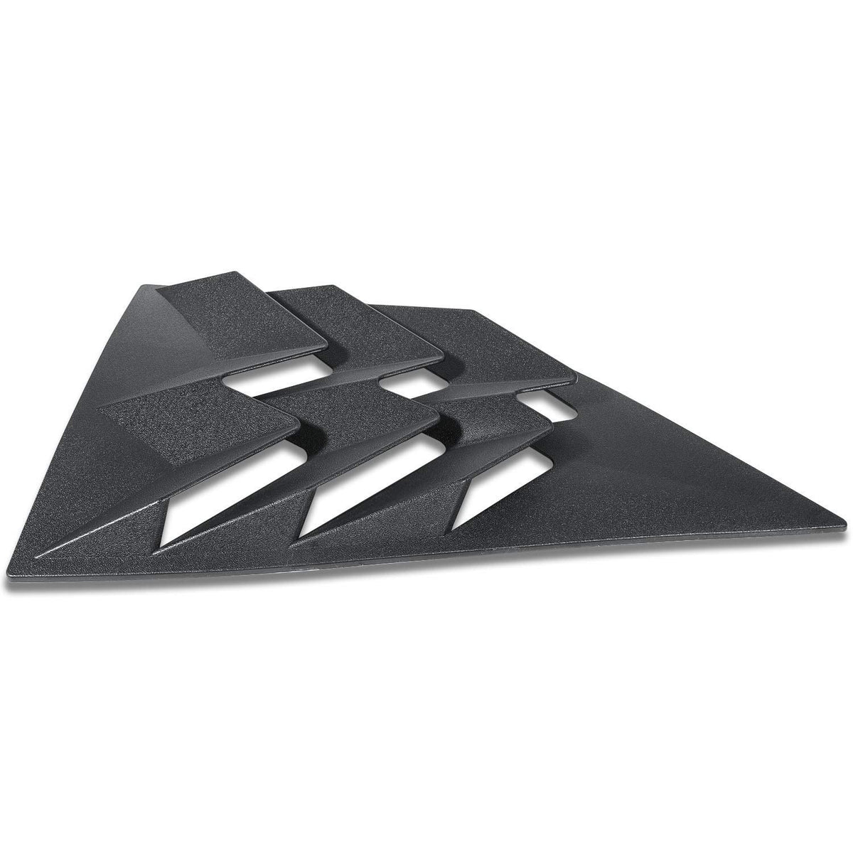 E-cowlboy louver beside a hand for scale illustrating low-profile fit and lightweight construction
