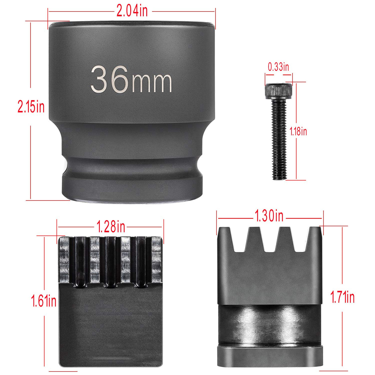 E-cowlboy 36mm socket on 3/4" breaker demonstrating correct fit and torque capability