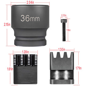 E-cowlboy 36mm socket on 3/4" breaker demonstrating correct fit and torque capability