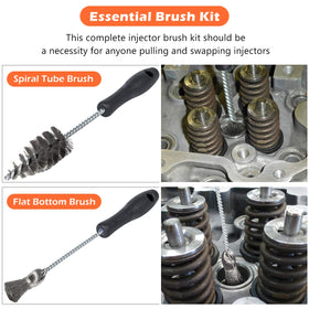 E-cowlboy spiral tube brush close-up showing stainless steel filaments for deep cleaning