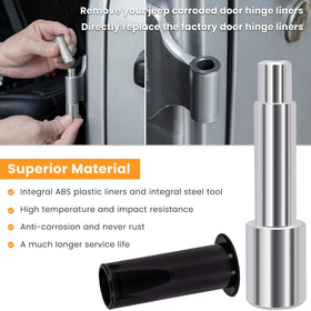 E-cowlboy stainless hinge liners close-up highlighting rust resistance benefit