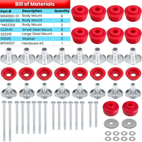 E-cowlboy plated steel sleeves and hardware laid out to show included parts and fit