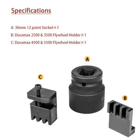 E-cowlboy tool engaged with flywheel teeth providing stable crankshaft hold during balancer service