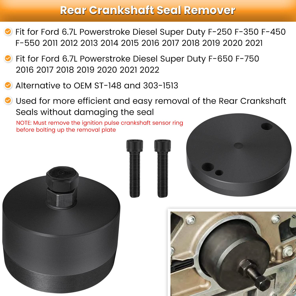 E-cowlboy tool in use on front seal demonstrating damage prevention