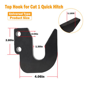 E-cowlboy top hook next to ruler showing scale for correct fitment