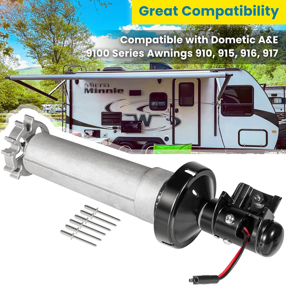 E-cowlboy torsion assembly with 5-inch wire lead and connector for simple plug-in connection