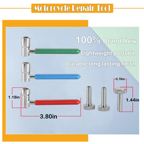 E-cowlboy wrenches in use on motorcycle demonstrating faster tappet adjustments trackside