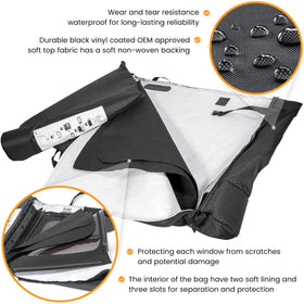 E-cowlboy zipper and handle detail for easy carrying and secure closure