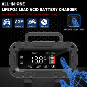E-FAST heavy-duty clamps and cable set for secure battery connection benefit