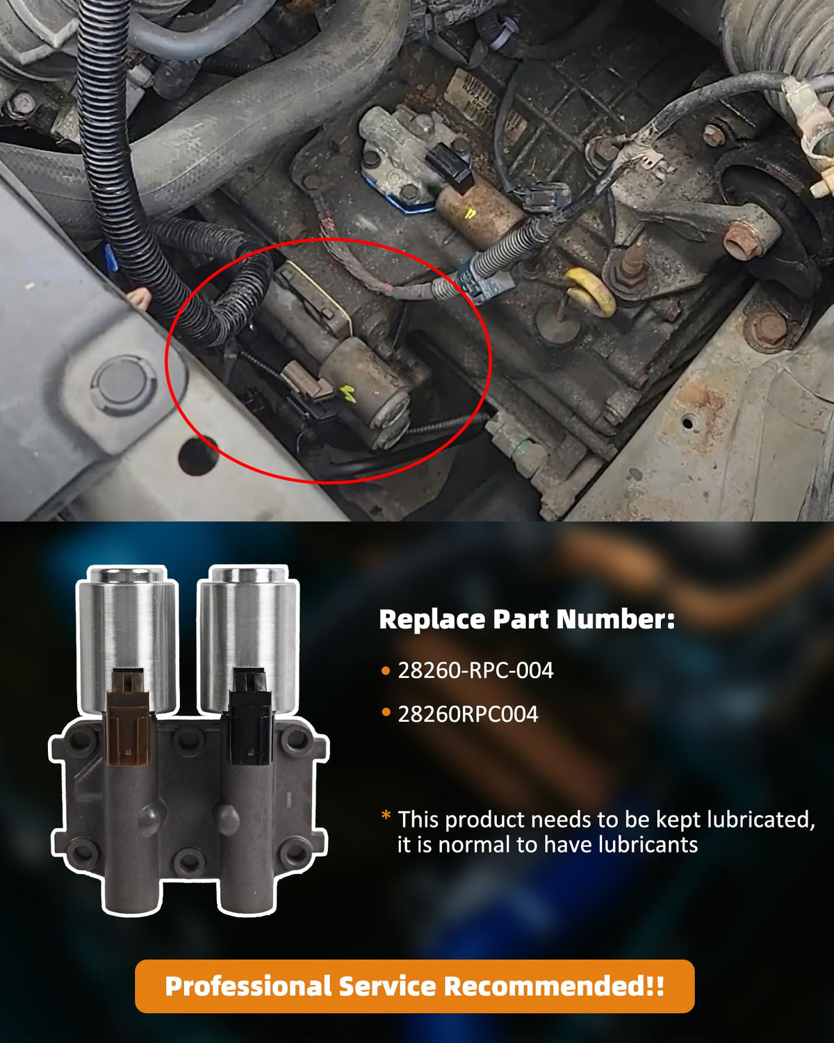E-Shin solenoid installed in valve body demonstrating correct fitment