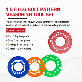 eaacaa template placed on wheel face demonstrating fast PCD measurement benefit