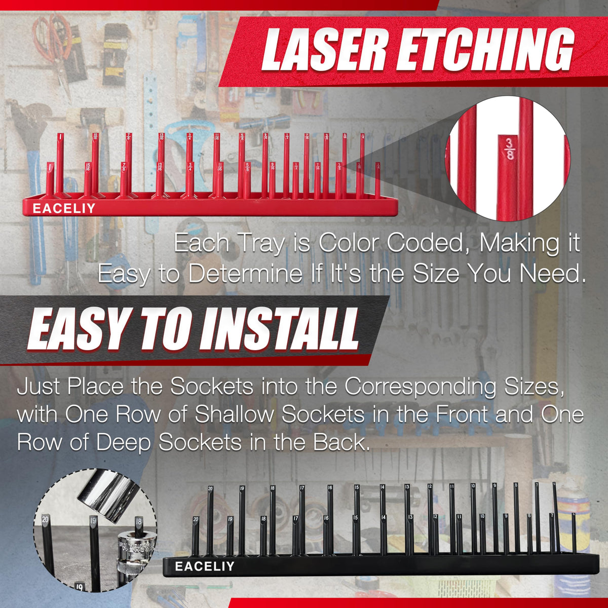 EACELIY tray set on a workbench with tools showing workshop-ready organization and faster workflow