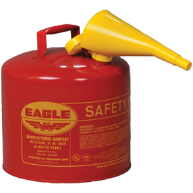 Eagle red safety can front view showing durable finish and labeling