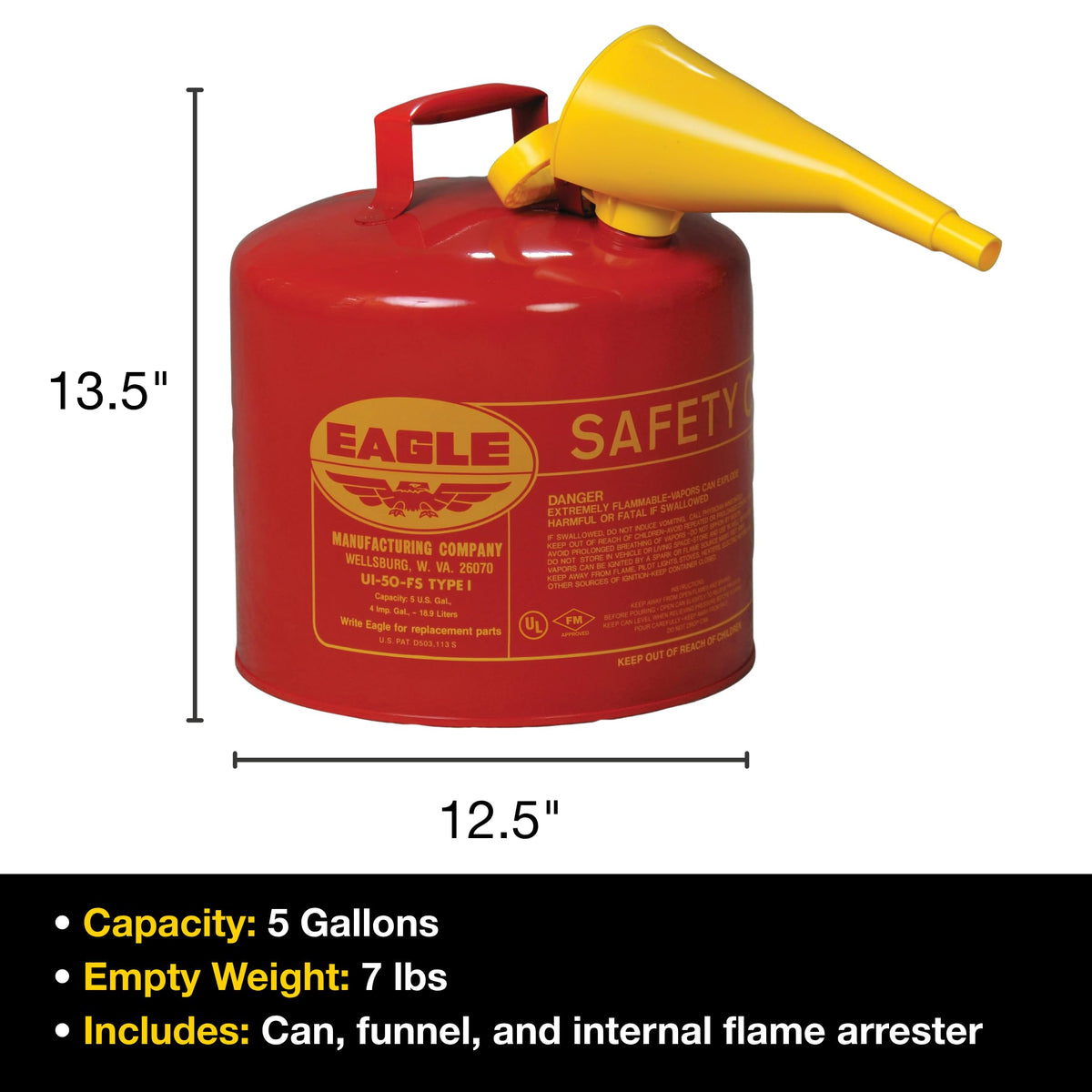 Eagle safety can in a jobsite setting illustrating professional use