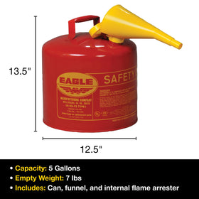 Eagle safety can in a jobsite setting illustrating professional use