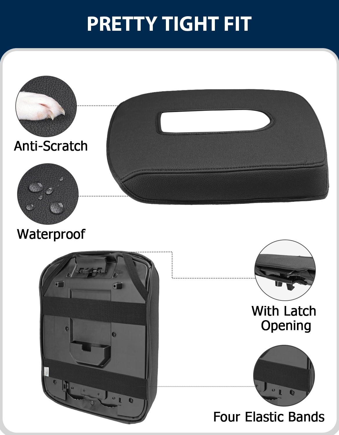 Eaglecover armrest protector next to ruler for scale showing precise sizing