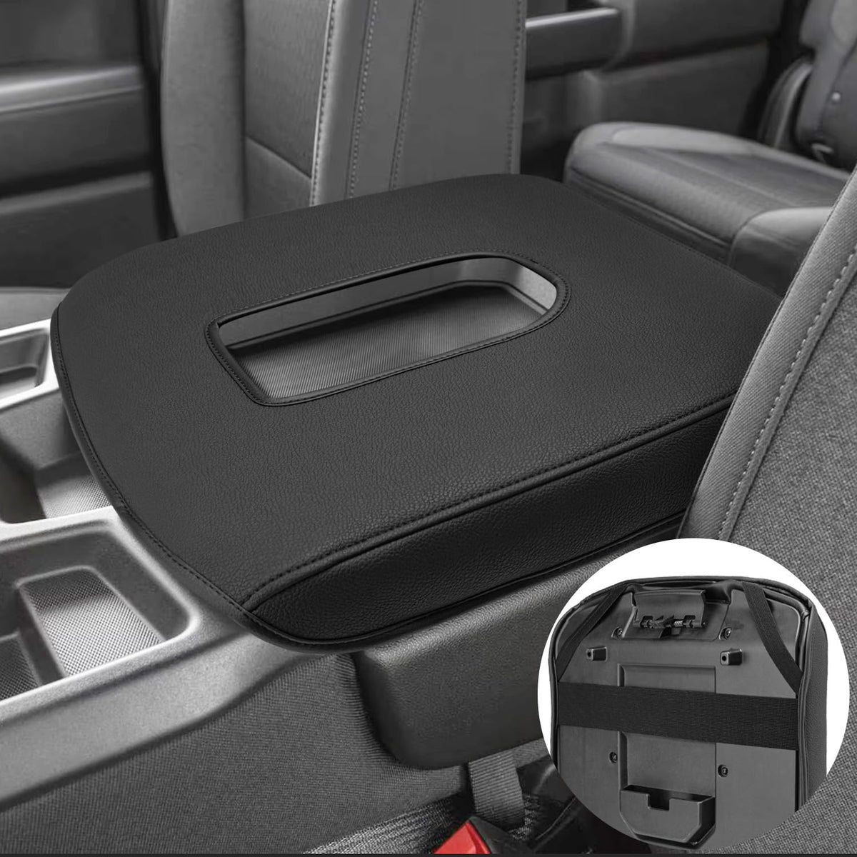 Eaglecover front view on Silverado center console showing clean fit and protection
