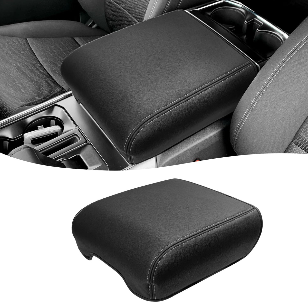 Eaglecover front view on F150 console showing precise fit and protection