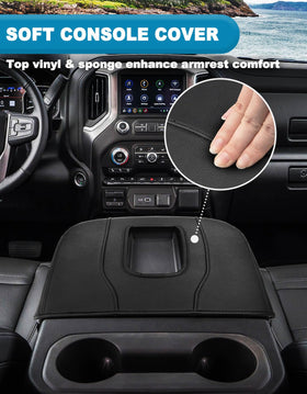 Eaglecover installed in GMC Sierra console demonstrating fit and immediate protection benefit