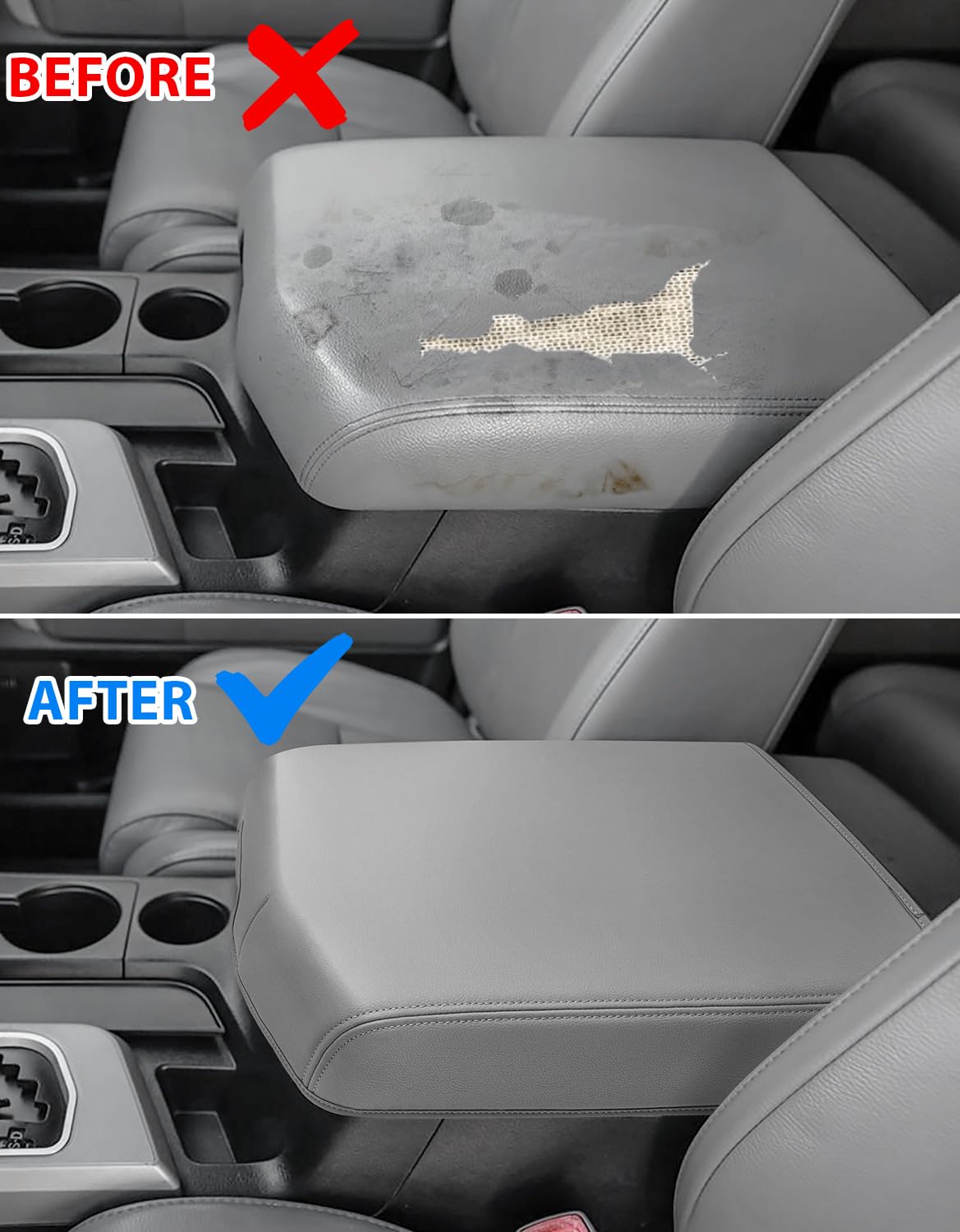Eaglecover lifestyle shot in truck interior protecting armrest from pets