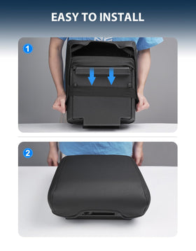Eaglecover next to hand showing scale and comfortable padded support