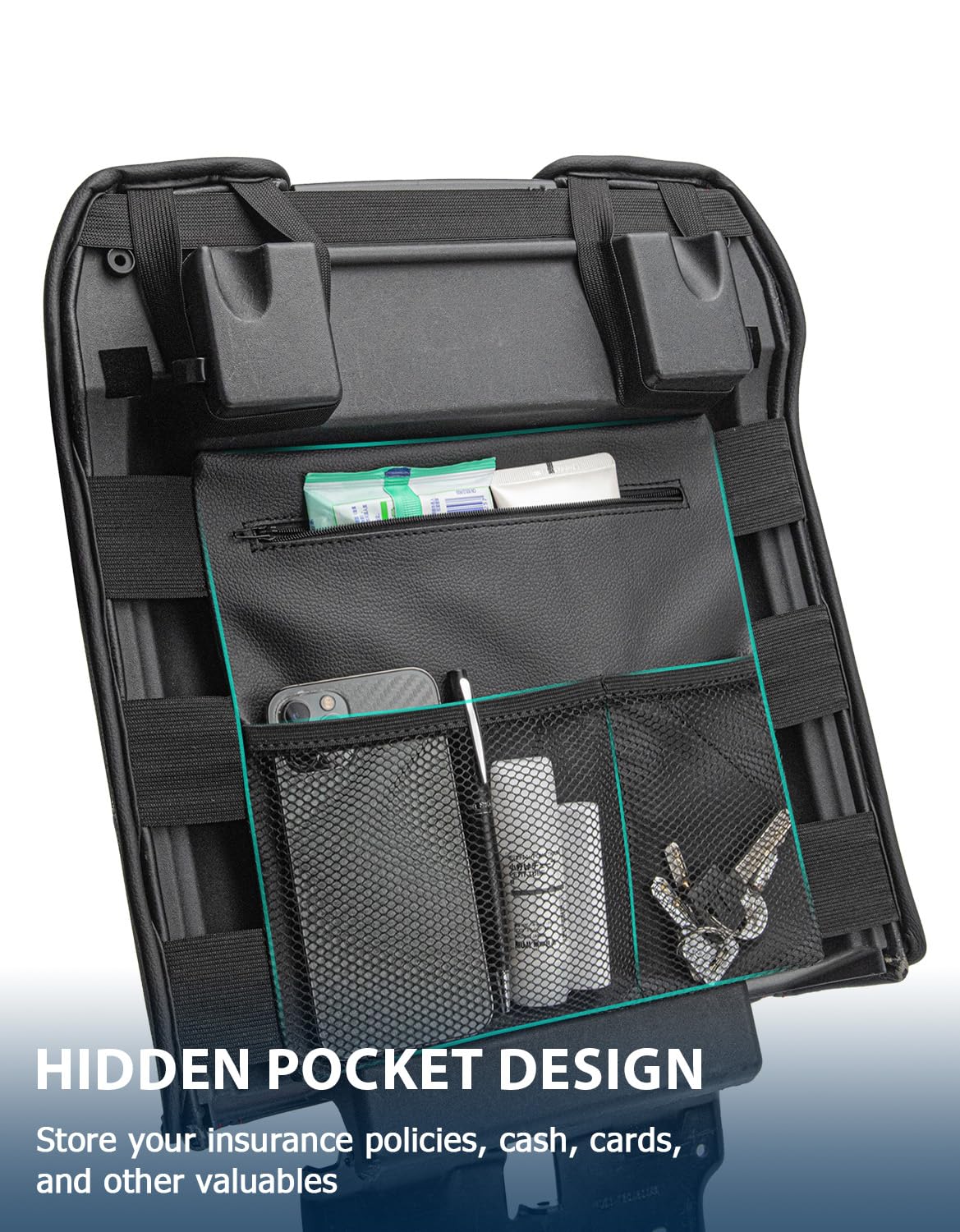 Eaglecover storage pocket detail with easy access for phone and keys