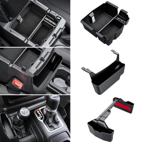 Eamplest front view showing complete organizer set and tidy console benefit