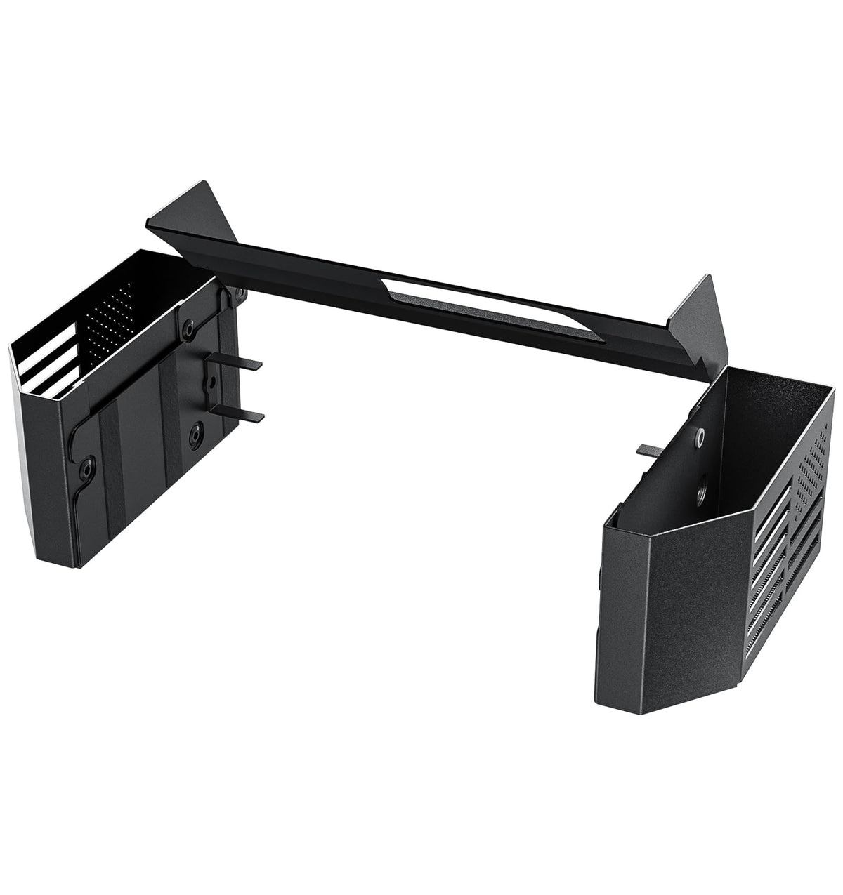 Eamplest front view of console organizer showing neat compartments and increased capacity