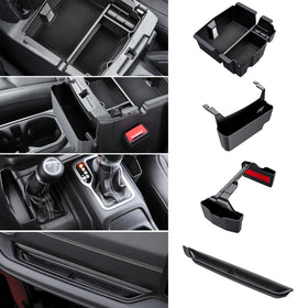 Eamplest front view of center console organizer showing neat compartments and quick access