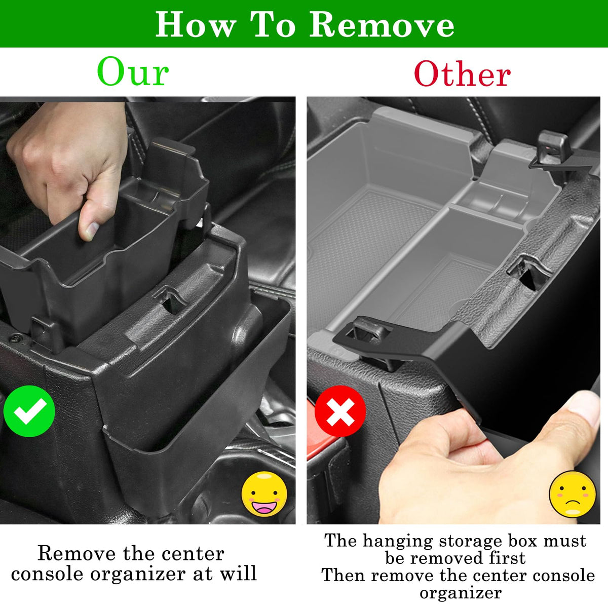 Eamplest gear shift side tray angle adding extra storage near shifter for convenience