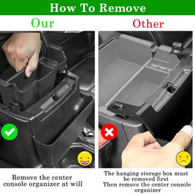 Eamplest gear shift side tray angle adding extra storage near shifter for convenience