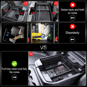Eamplest tray installed in truck console demonstrating precise fit and stability
