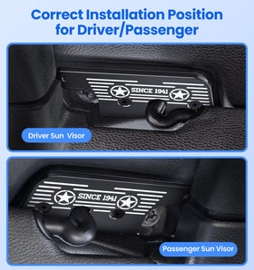 Eamplest installed on Jeep Wrangler interior providing secure visor hold
