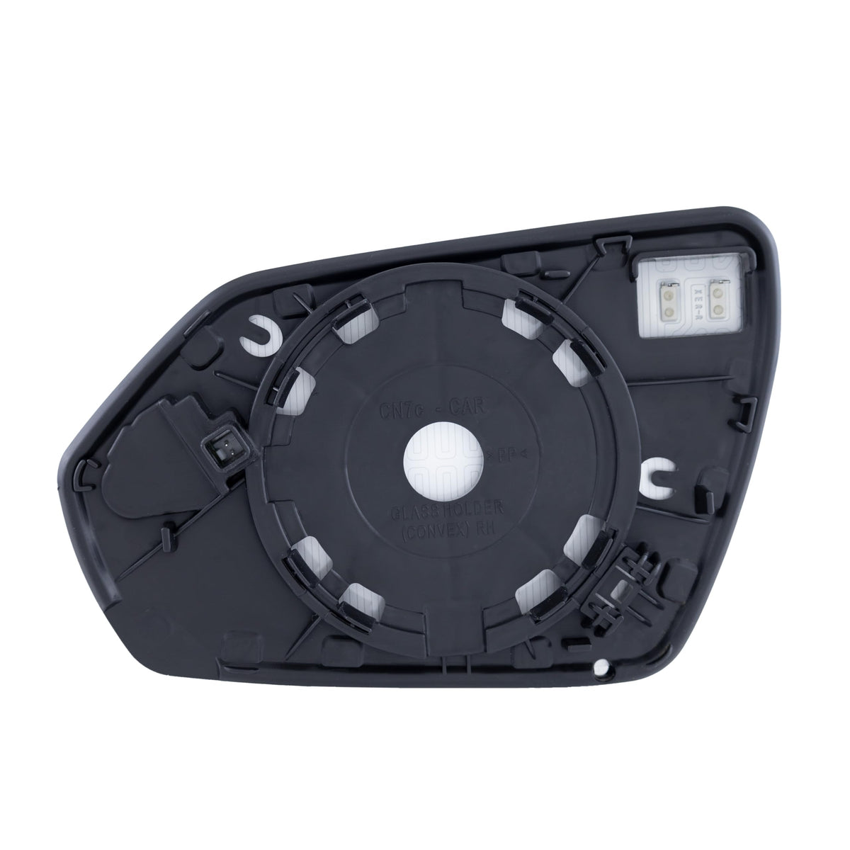 EAP mirror plastic back plate detail demonstrating secure OEM-style mounting fit