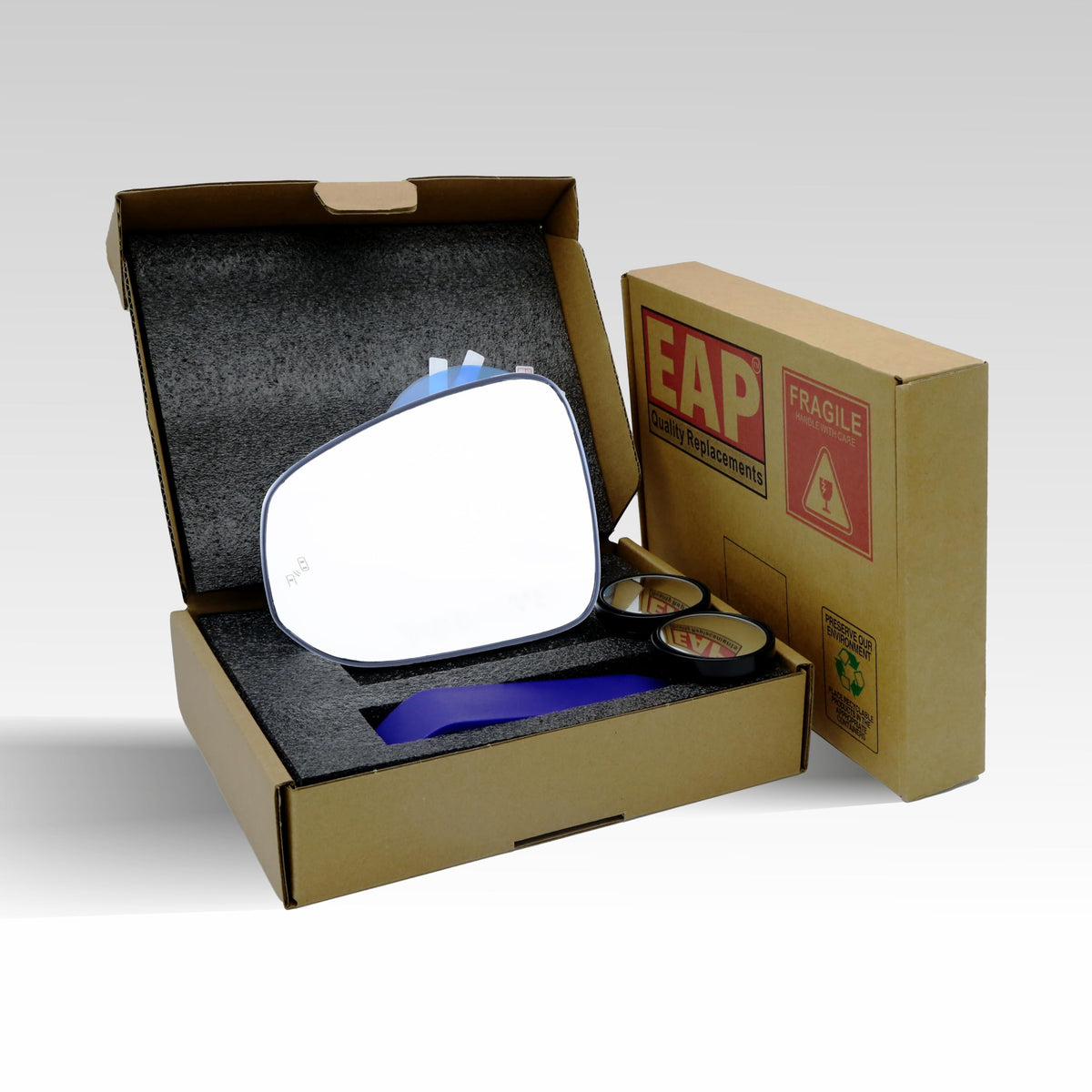 EAP mirror installed on Tacoma demonstrating improved rear visibility benefit