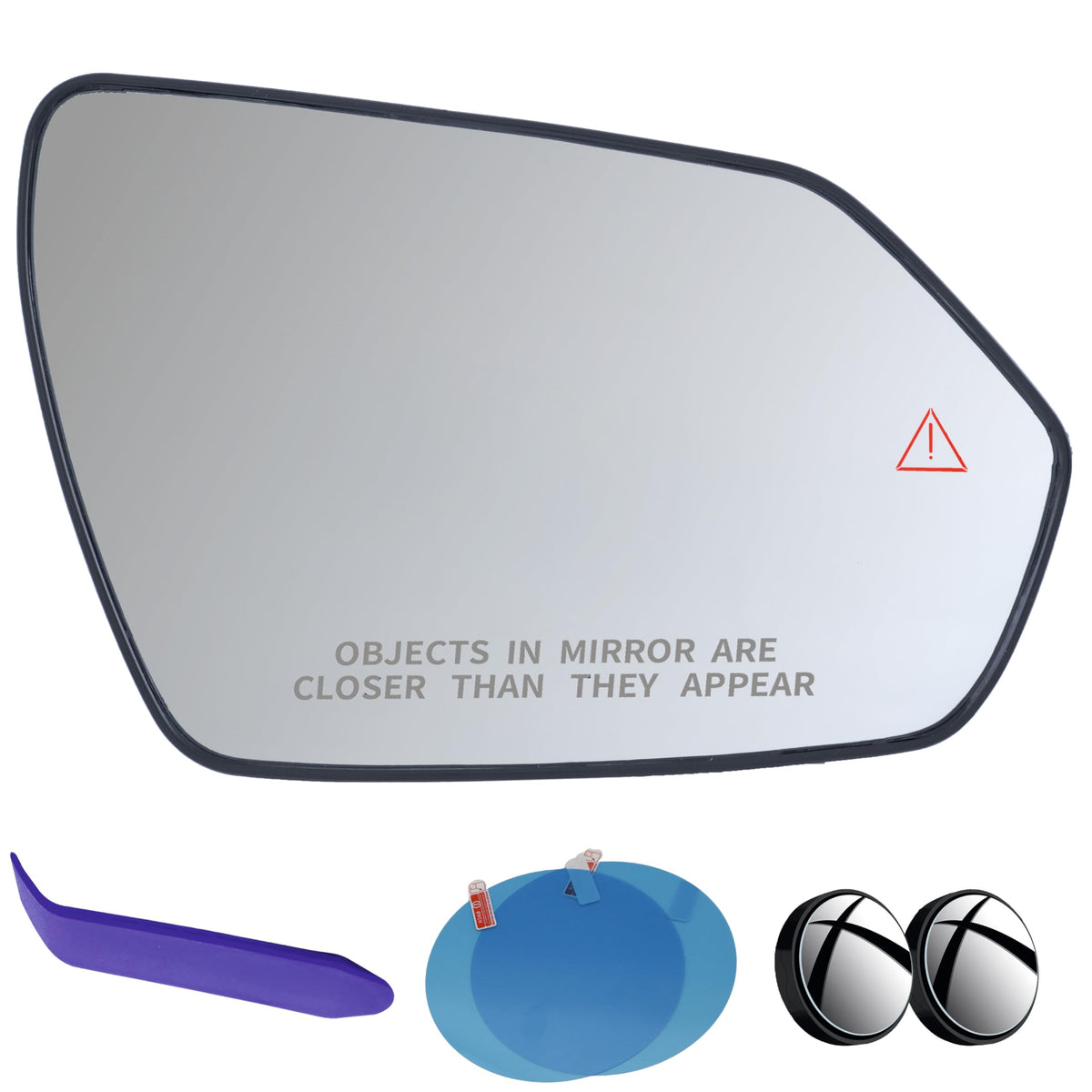 EAP right-side mirror front view showing clear convex glass for improved field of view