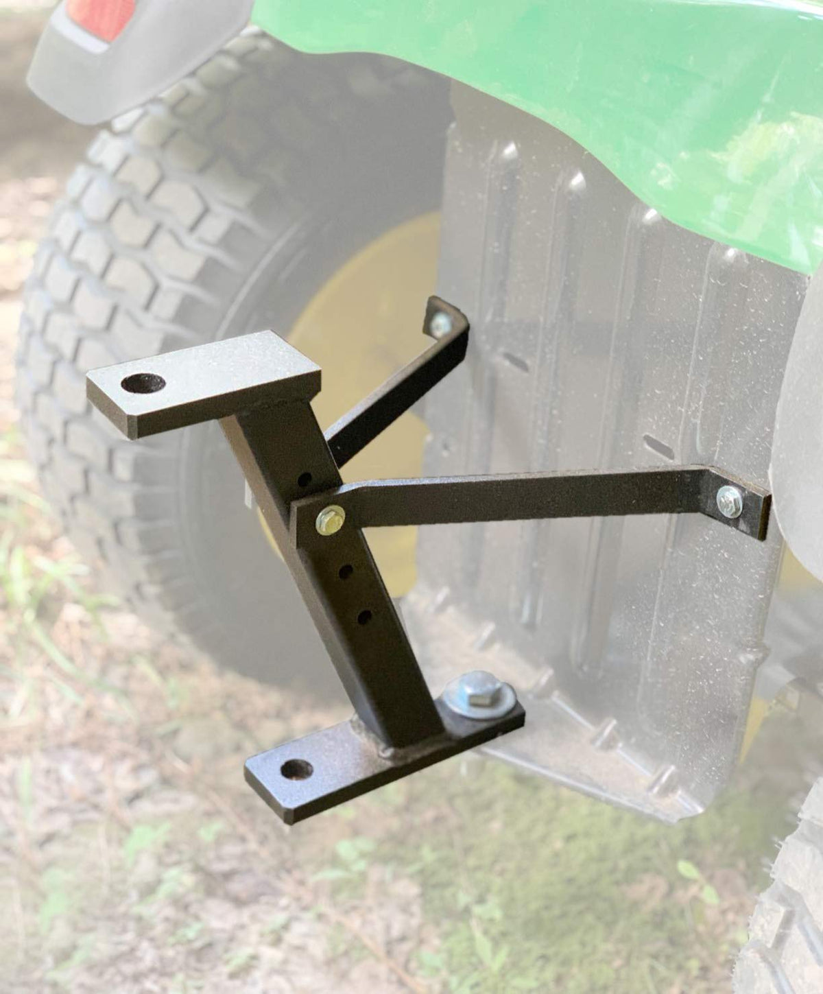 Eapele front hitch assembly showing robust fit and easy bolt-on benefit