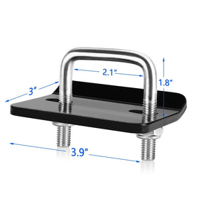 Eapele detail of powder-coated finish and included pin highlighting durable protection