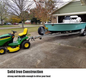 Eapele towing a small trailer illustrating yard-hauling convenience