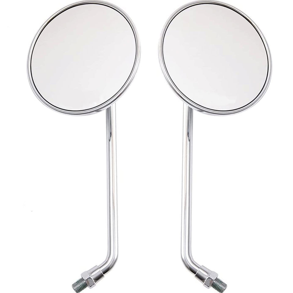 Earlyred chrome round mirror front view showing polished finish and clear reflection benefit