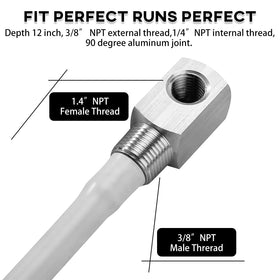 Earlyred threaded connection ends showing 3/8" and 1/4" NPT fit versatility
