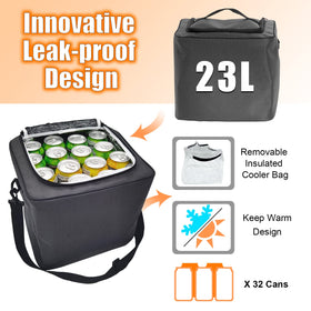EAROND cooler with ice inside maintains chilled groceries on the go