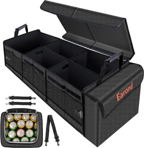 EAROND front view open shows organized compartments and sturdy construction benefit