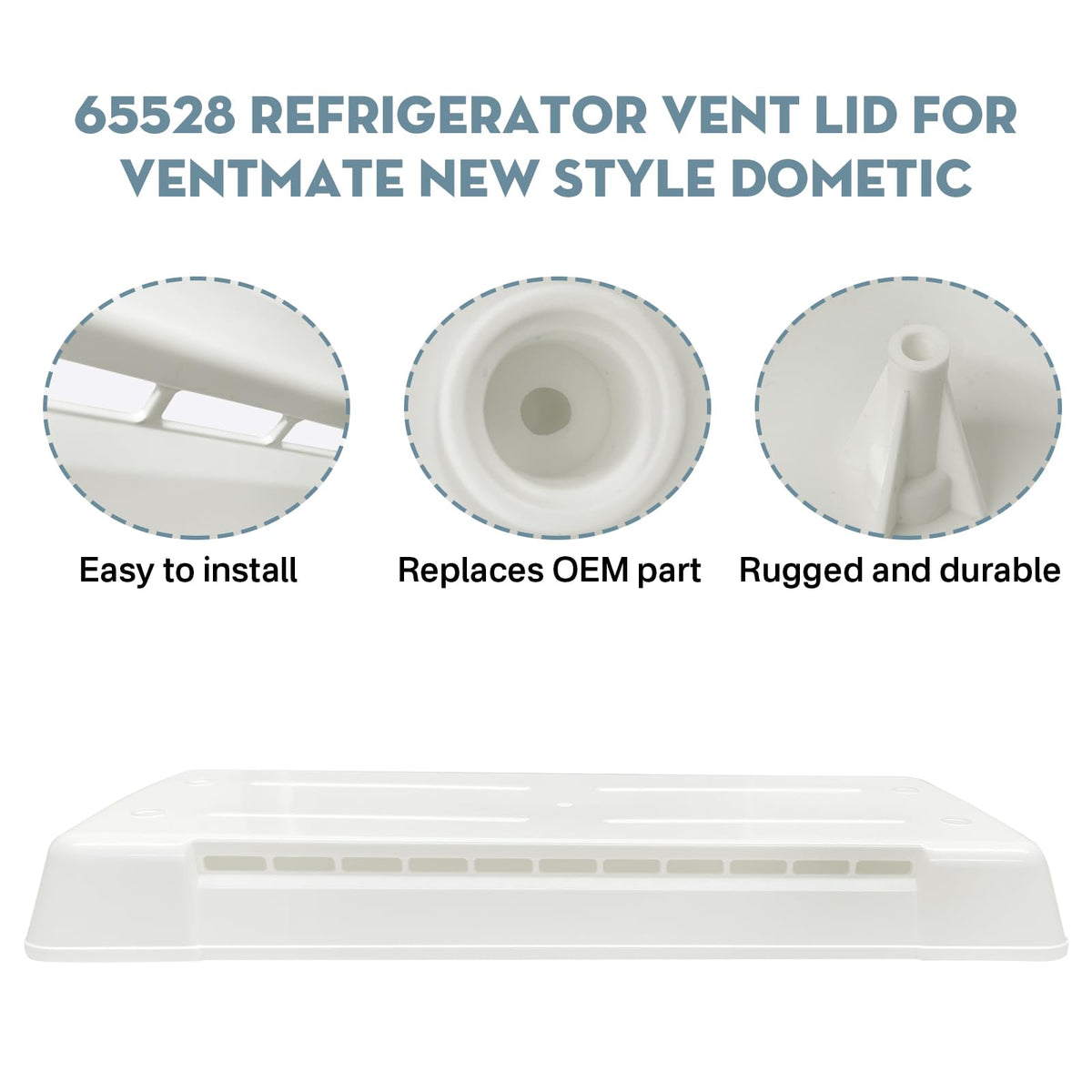 Earthtec 65528 installed on RV roof showing restored vent protection