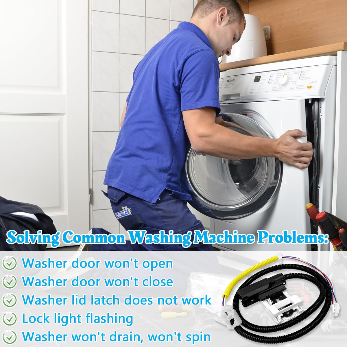 Earthtec mounted in washer demonstrating restored locking function benefit