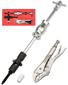 easchwork front view locking pliers slide hammer showing compact two-in-one design and versatility