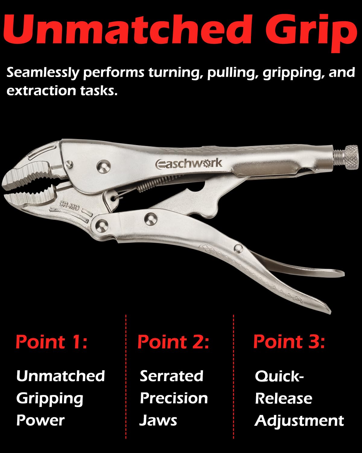 easchwork size comparison with ruler illustrating 9.8-inch scale and portability