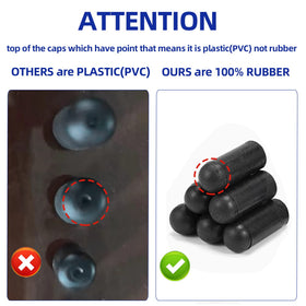 Easily close-up of rubber cap texture and thickness, durable grip benefit