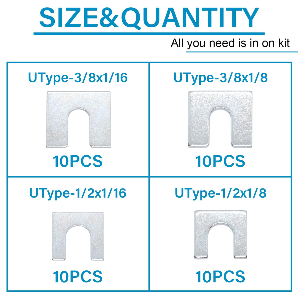 Easily close-up zinc plated shim texture for rust resistance and durability