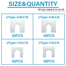 Easily close-up zinc plated shim texture for rust resistance and durability